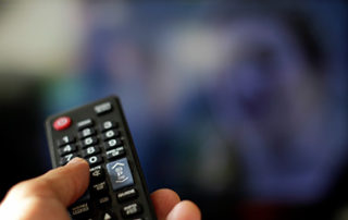 Watching television
