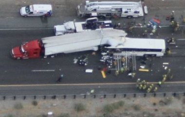 NTSB photo of drowsy driving crash in Palm Springs, California, on Oct. 23, 2016