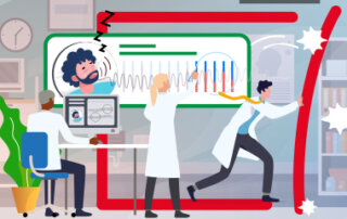 A graphic of doctors running a sleep test.